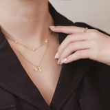  Dây chuyền chữ cái khắc tên vàng tây kèm charm xinh | Gix Jewel 