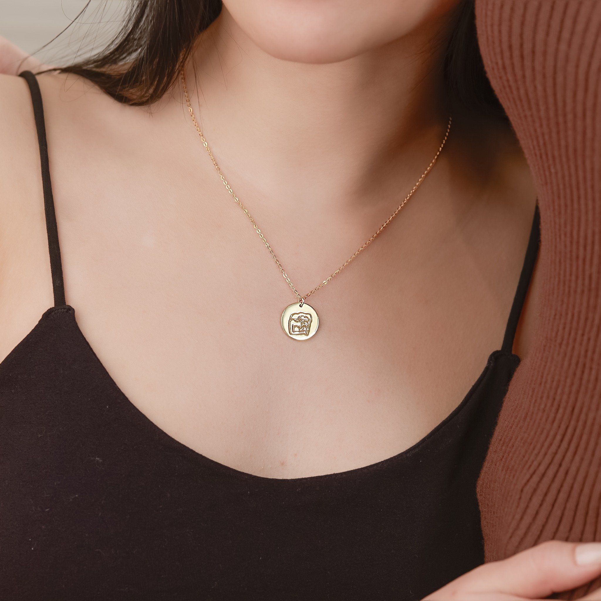  Vòng cổ đôi tình yêu bạc 925 & vàng đẹp tag tròn khắc tên | Gix Jewel 