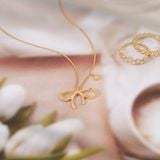  Dây chuyền vàng tây nữ đẹp hình chiếc nơ | Gix Jewel 