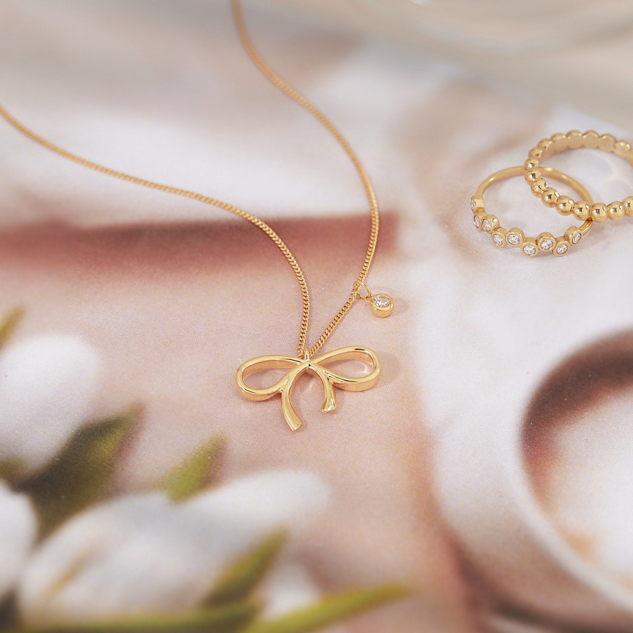  Dây chuyền vàng tây nữ đẹp hình chiếc nơ | Gix Jewel 