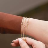  Lắc tay bạc sợi mảnh gắn chữ cái đính đá theo tên riêng | Gix Jewelry 