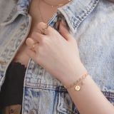  Lắc tay khắc tên bạc & vàng tây sợi mảnh gắn đá cao cấp | Gix Jewelry 
