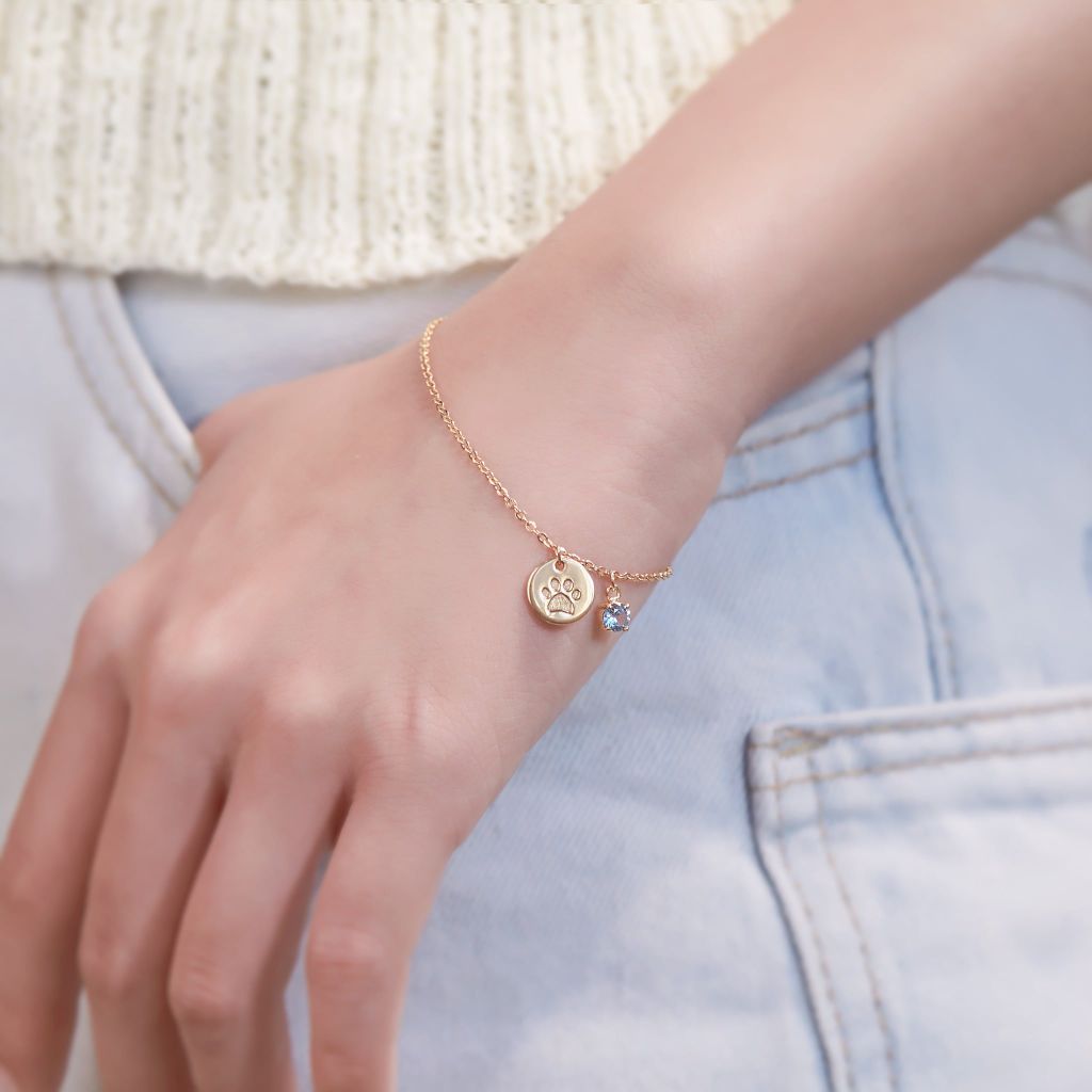  Lắc tay khắc tên bạc & vàng tây sợi mảnh gắn đá cao cấp | Gix Jewelry 