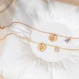  Lắc tay khắc tên bạc & vàng tây sợi mảnh gắn đá cao cấp | Gix Jewelry 