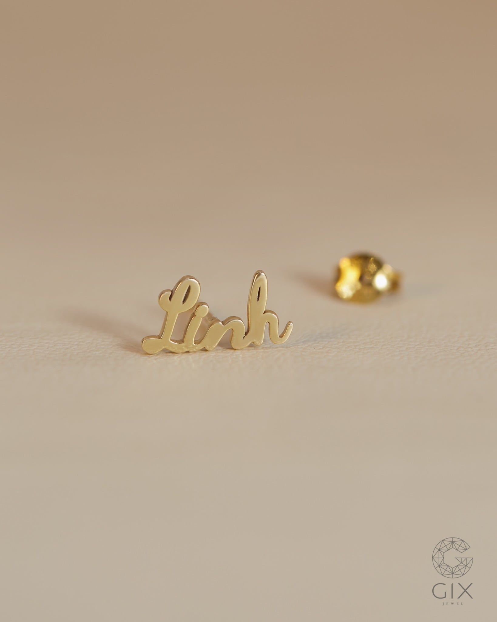  Bông tai chữ theo tên cho nam nữ bạc 925 & vàng 10k, 14k, 18k | Gix Jewel 