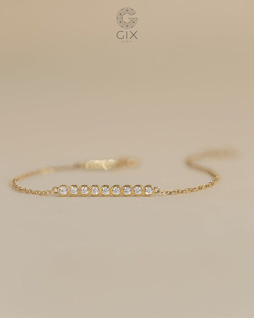  Lắc tay kim cương sợi mảnh vàng tây 18k & bạc 925 đẹp | Gix Jewel 