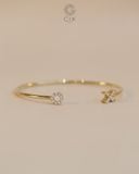  Vòng cuff nam nữ vàng tây & bạc 925 hai đầu chữ cái | Gix Jewel 