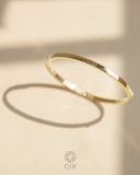  Vòng tay kiềng trơn nguyên khối vàng tây & bạc 925 khắc tên theo yêu cầu | Gix Jewel 