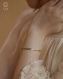  Vòng tay kiềng trơn nguyên khối vàng tây & bạc 925 khắc tên theo yêu cầu | Gix Jewel 