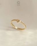  [CÓ SẴN] Nhẫn mặt tim khắc chữ vàng 14k 