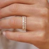  [CÓ SẴN] Nhẫn vàng 14k đá tròn mix đá chữ nhật lớn - ni 14 