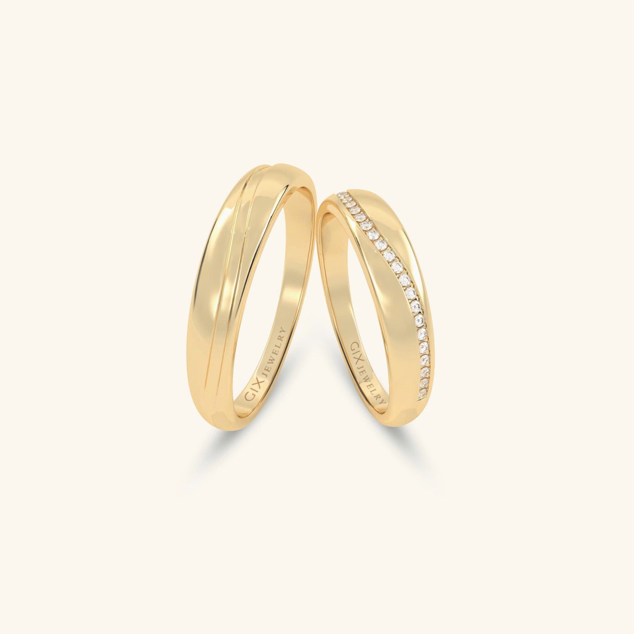  Nhẫn cưới vàng 10k thiết kế riêng - GCR25050179 | Gix Jewel 