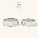  Nhẫn cưới vàng 18K bản to khắc hoa văn - GCR25050076 