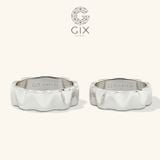  Nhẫn cưới vàng 14k bản to khắc hoa văn - GCR25050076 