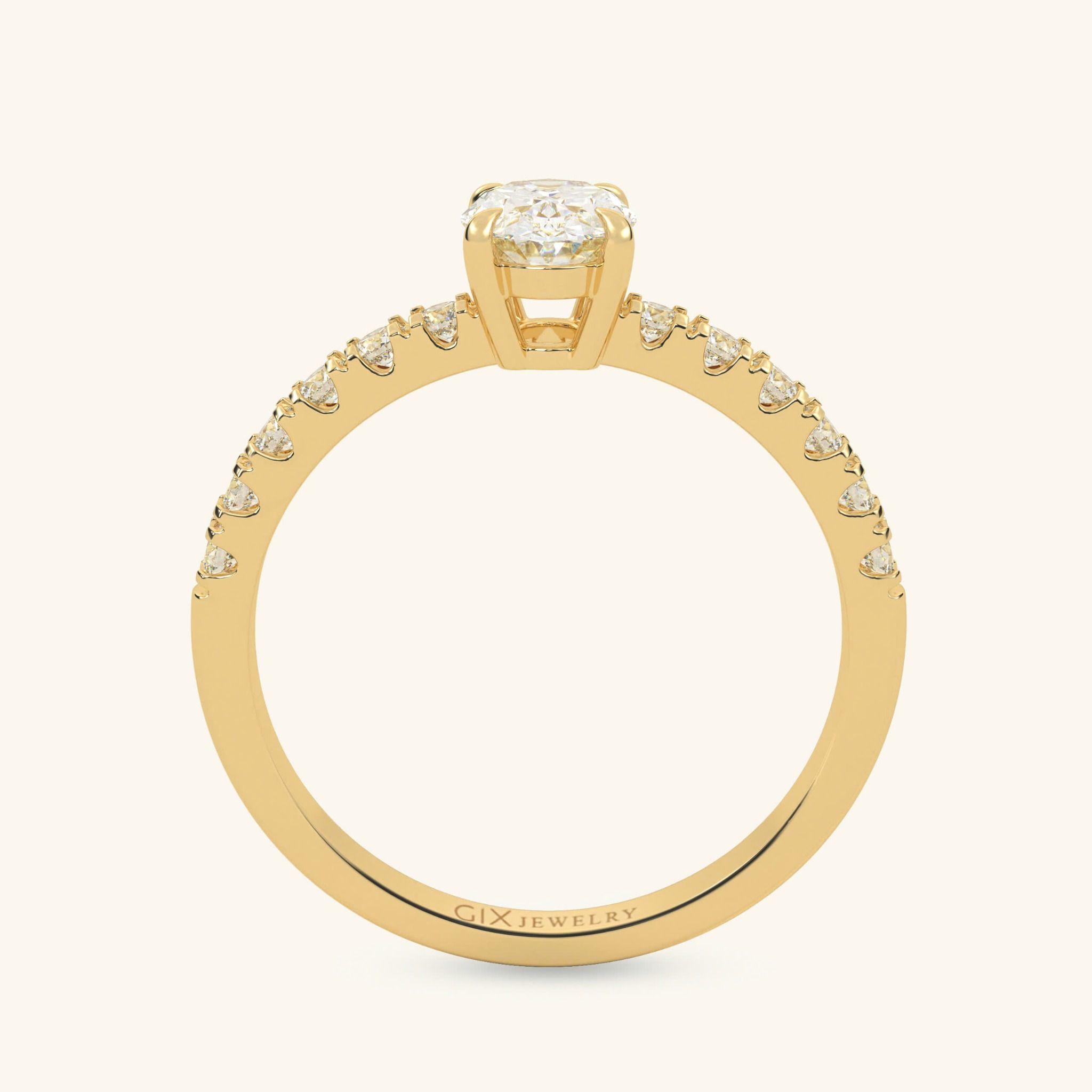  Nhẫn cầu hôn bạc Oval Bliss | Gix Jewel 