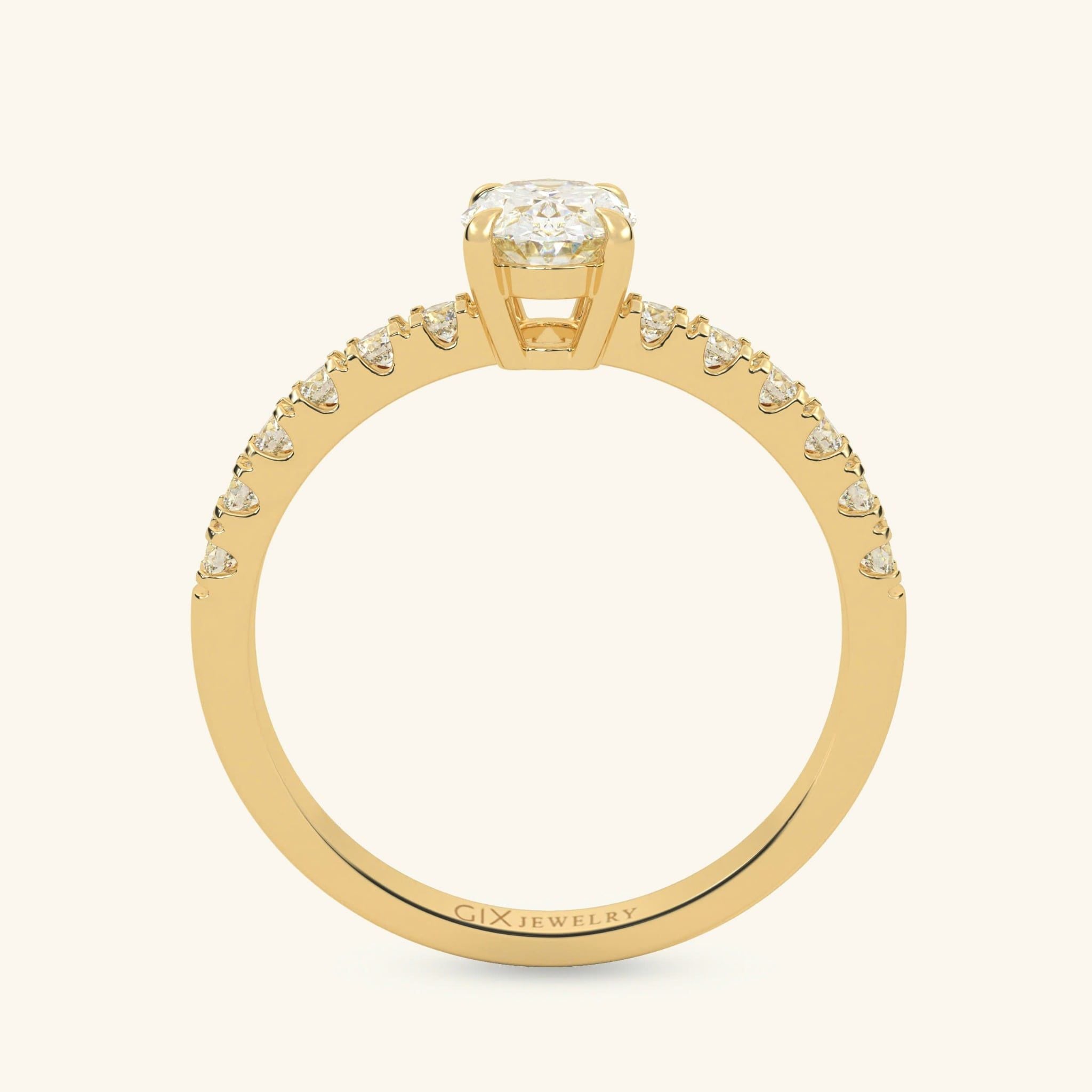  Nhẫn cầu hôn vàng 10k Oval Bliss | Gix Jewel 