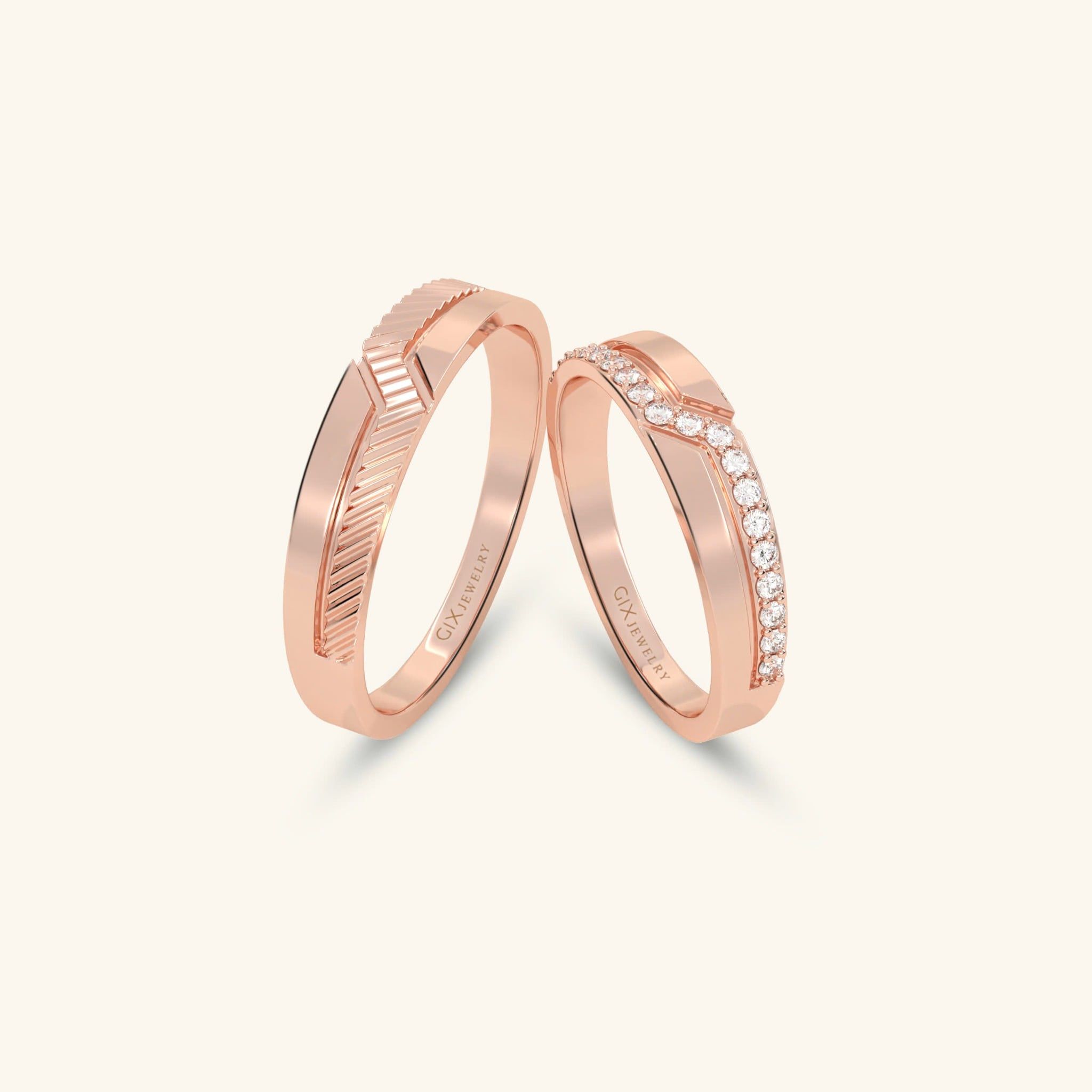  Nhẫn cưới vàng 10k thiết kế riêng - GCR25050165 | Gix Jewel 