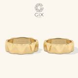  Nhẫn cưới vàng 14k bản to khắc hoa văn - GCR25050076 