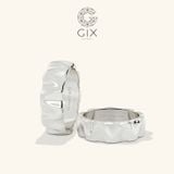  Nhẫn cưới vàng 14k bản to khắc hoa văn - GCR25050076 