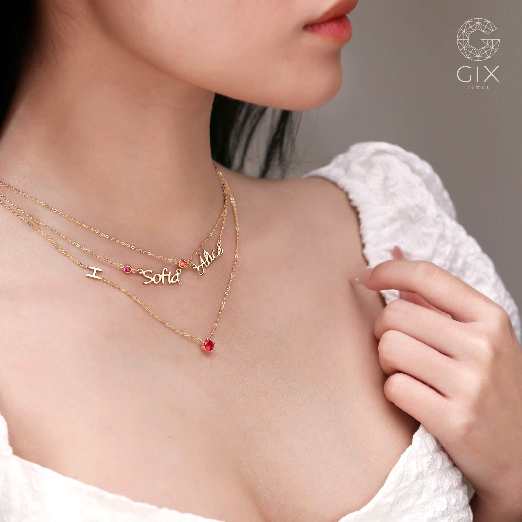  Dây chuyền đôi nam nữ bạc 925 & vàng tây 18k đẹp khắc tên | Gix Jewel 