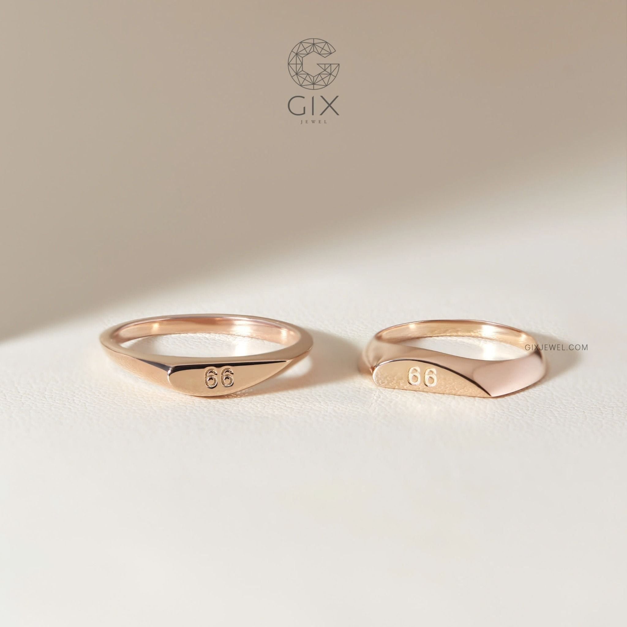  Nhẫn cưới vàng 10K signet ring độc đáo khắc chữ - GCR25050083 