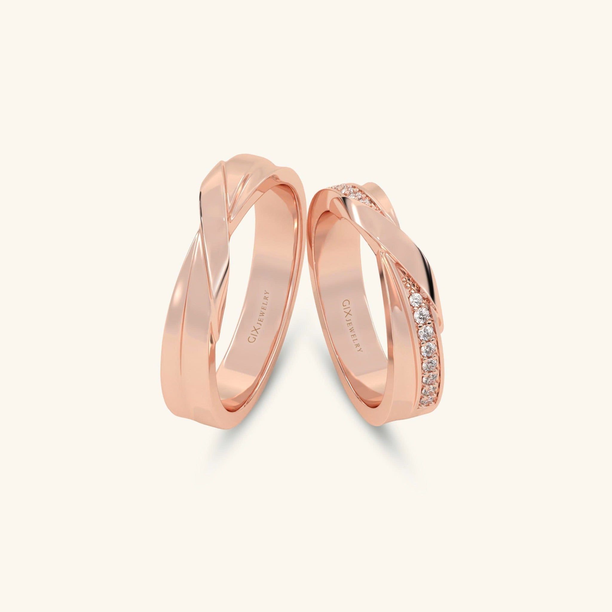  Nhẫn cưới vàng 10k thiết kế riêng - GCR25050229 | Gix Jewel 