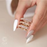  [CÓ SẴN] Nhẫn vàng 14k đá tròn mix đá chữ nhật lớn - ni 14 