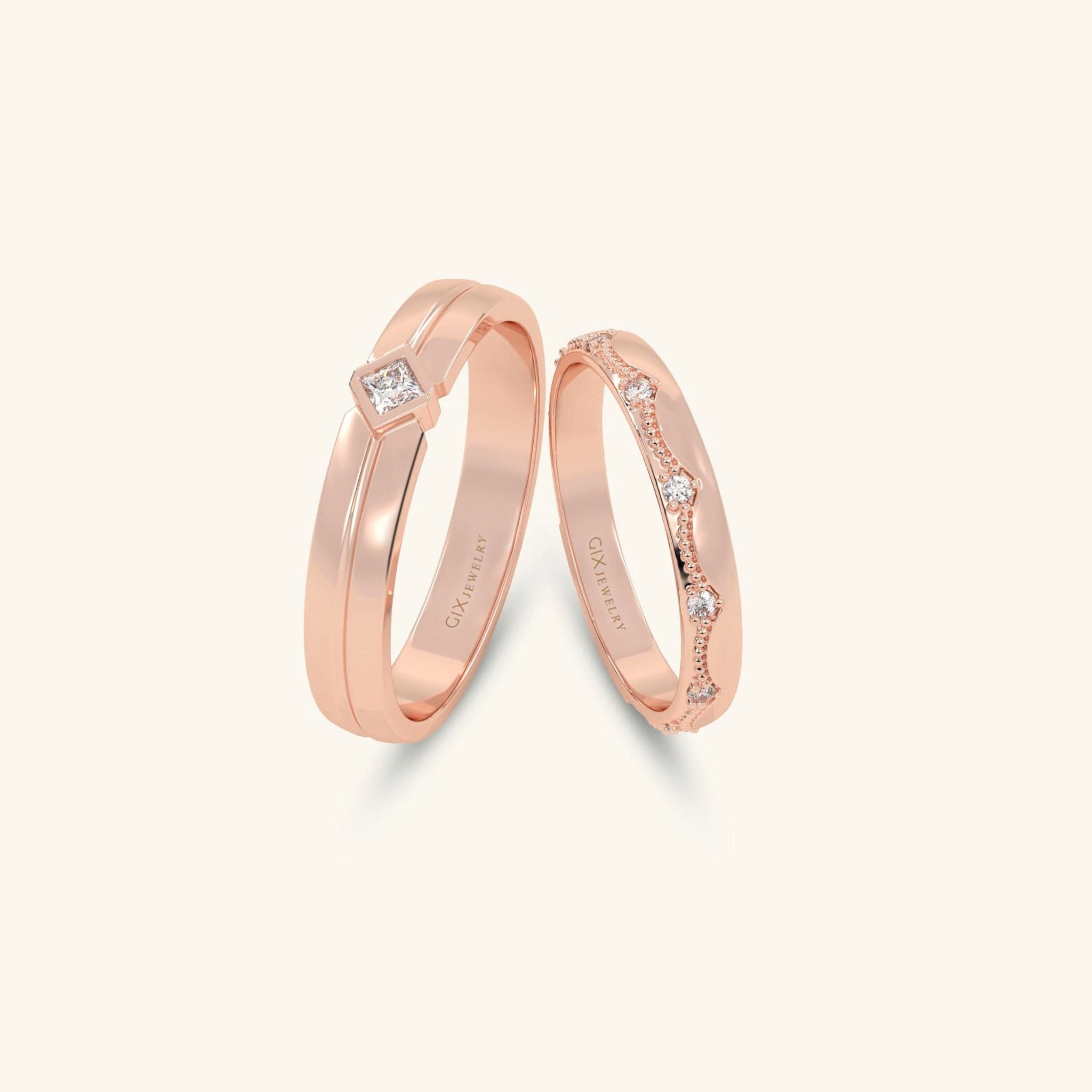  Nhẫn cưới cặp bạc thiết kế riêng - GCR25050238 | Gix Jewel 