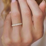  [CÓ SẴN] Nhẫn vàng 14k đá tròn mix đá chữ nhật lớn - ni 14 