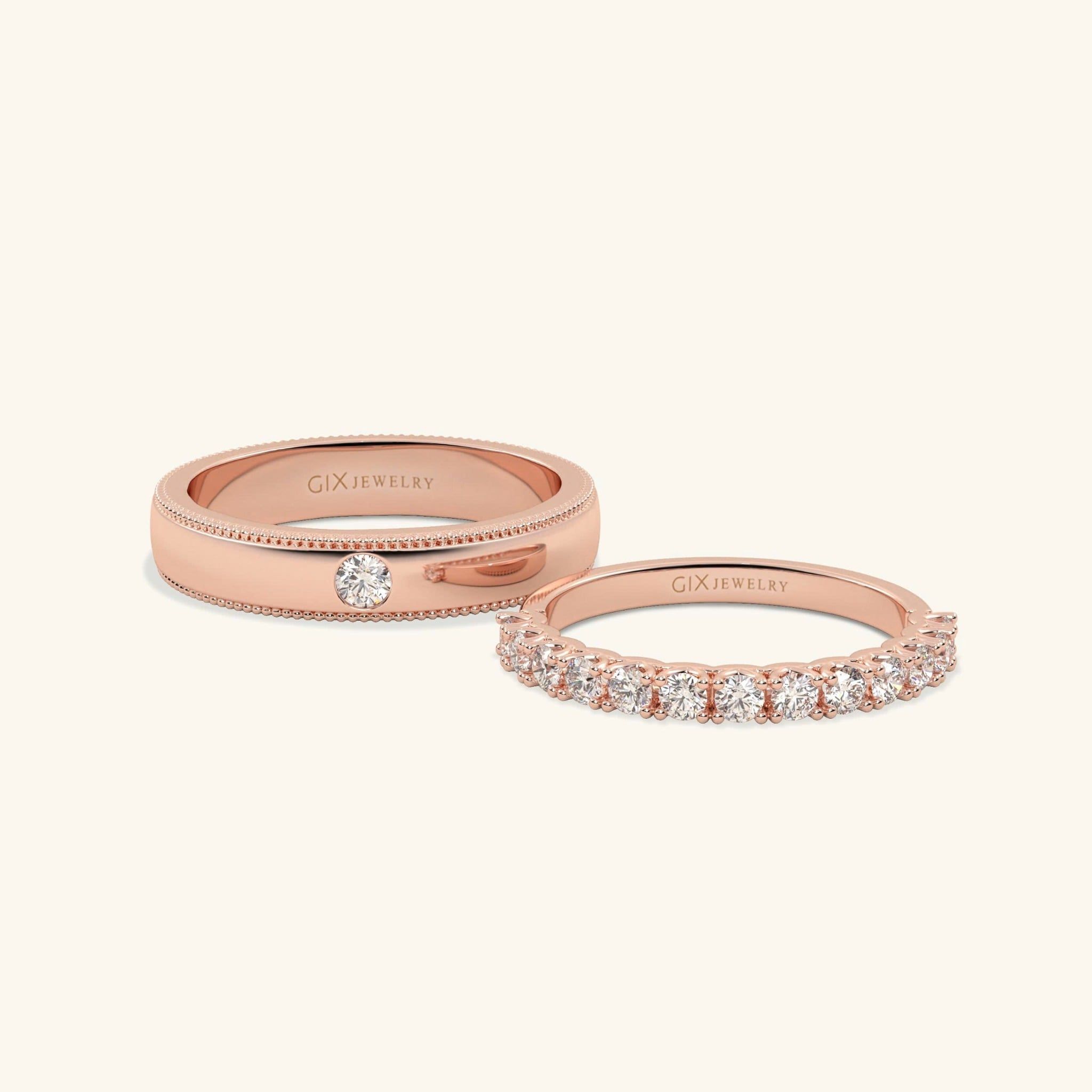  Nhẫn cưới vàng 14k thiết kế riêng - GCR25050202 | Gix Jewel 