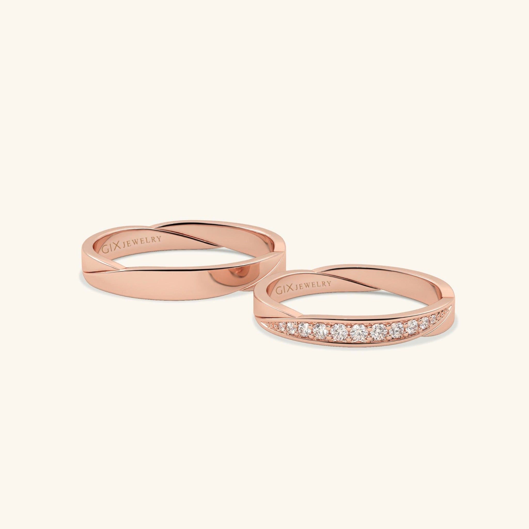  Nhẫn cưới vàng 10k thiết kế riêng - GCR25050189 | Gix Jewel 