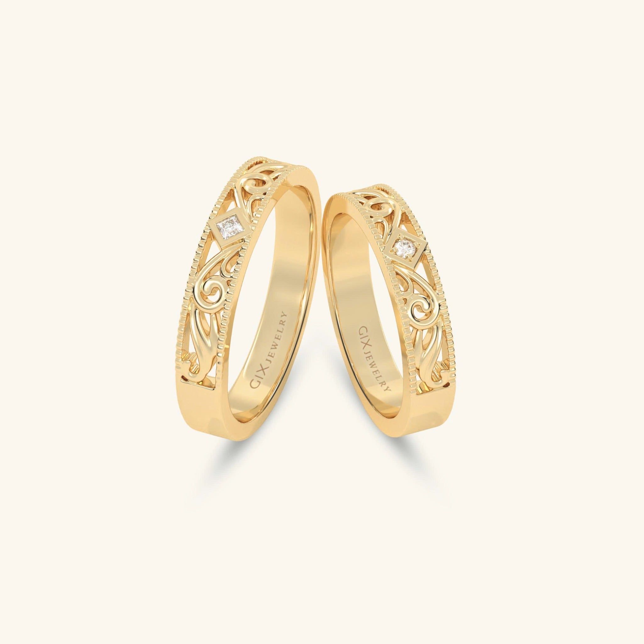  Nhẫn cưới vàng 18k thiết kế riêng - GCR25050204 | Gix Jewel 