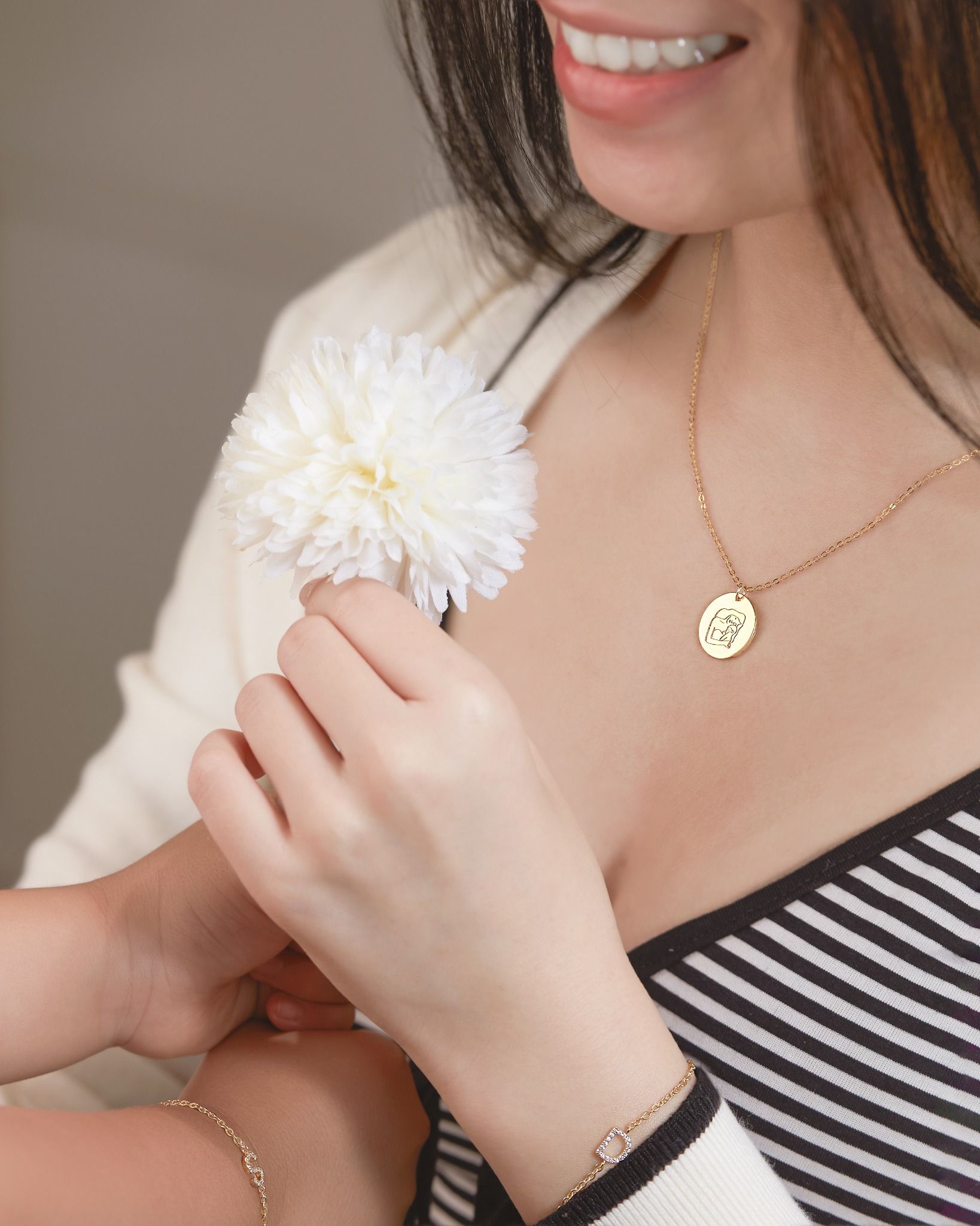  Vòng cổ đôi tình yêu bạc 925 & vàng đẹp tag tròn khắc tên | Gix Jewel 