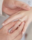  [CÓ SẴN] Set nhẫn cầu hôn đá Moissanite vàng 14k - ni 12 
