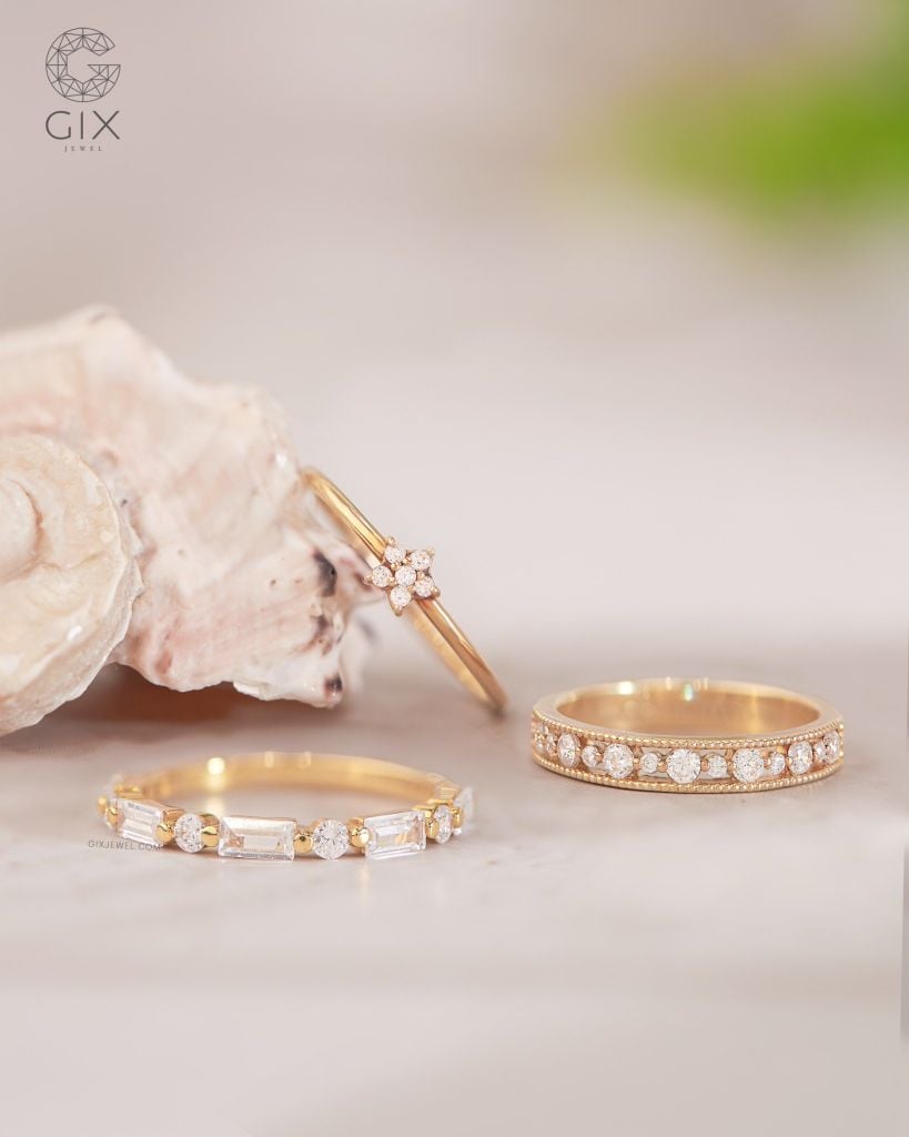  Nhẫn nữ vàng đẹp đính kim cương - Elara Classic | Gix Jewel 
