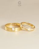  Nhẫn cưới kim cương cao cấp vàng 18k đẹp nhất bản to sang trọng khắc chữ Gix Jewel 
