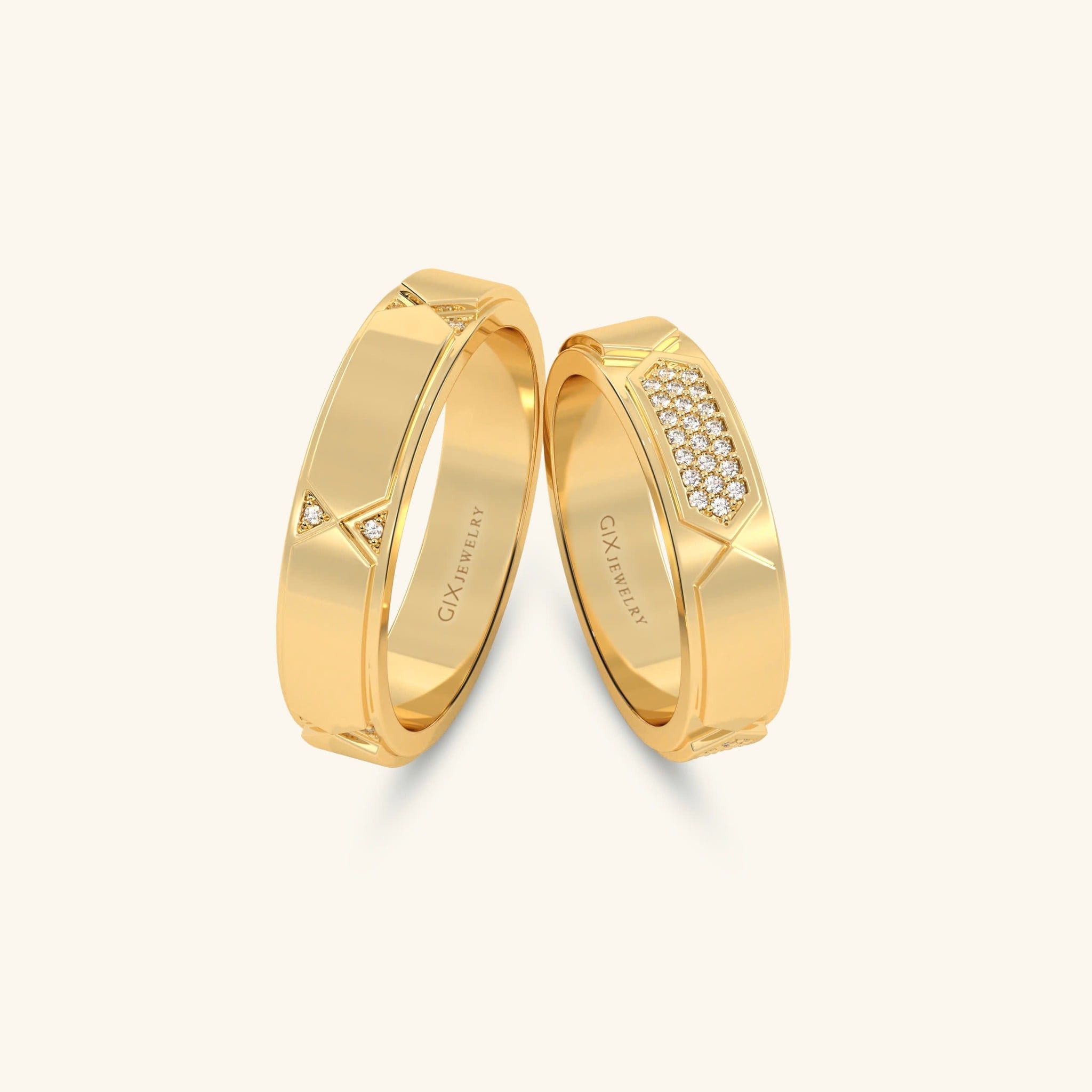 Nhẫn cưới vàng 10k thiết kế riêng - GCR25050237 | Gix Jewel 