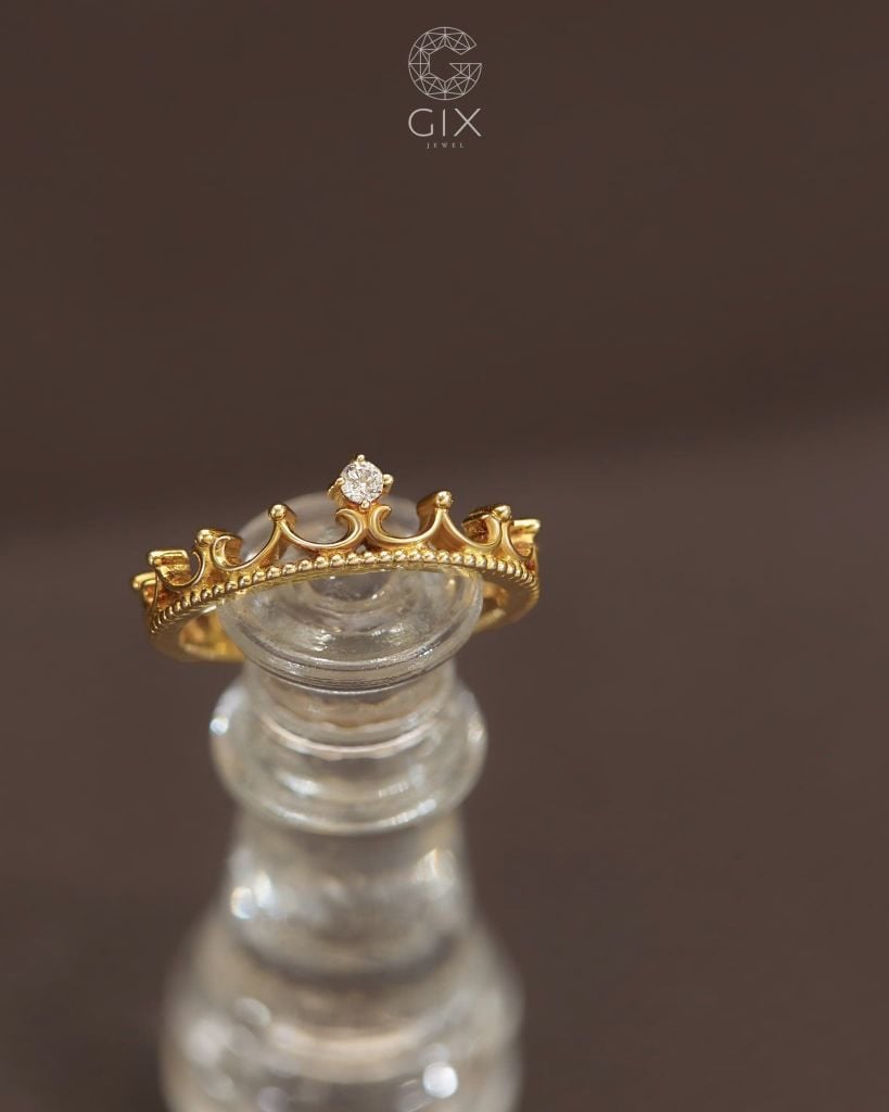  Nhẫn vương miện vàng 18k & bạc đẹp đính đá cao cấp | Gix Jewel 