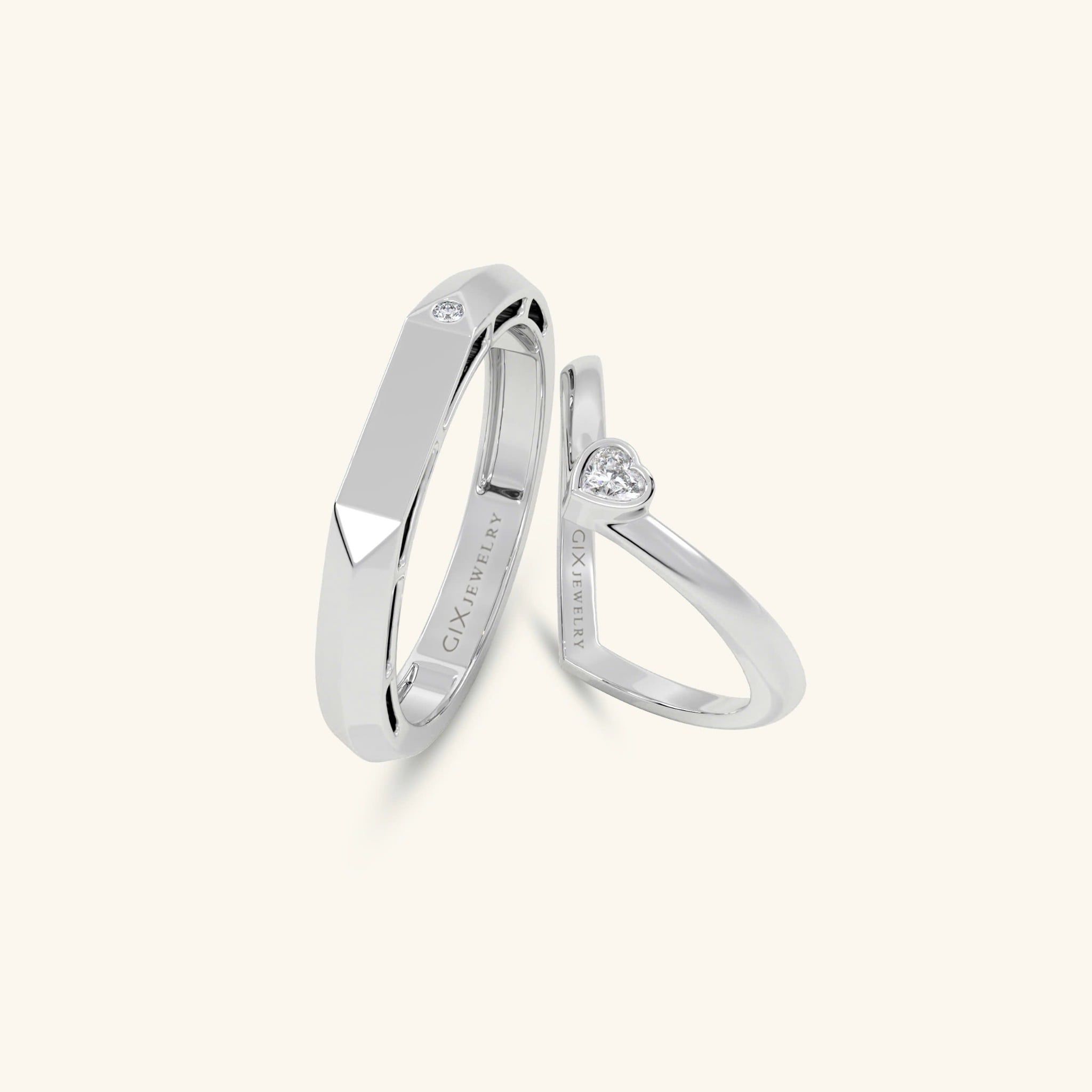  Nhẫn cặp bạc thiết kế riêng - GCR25050269 | Gix Jewel 