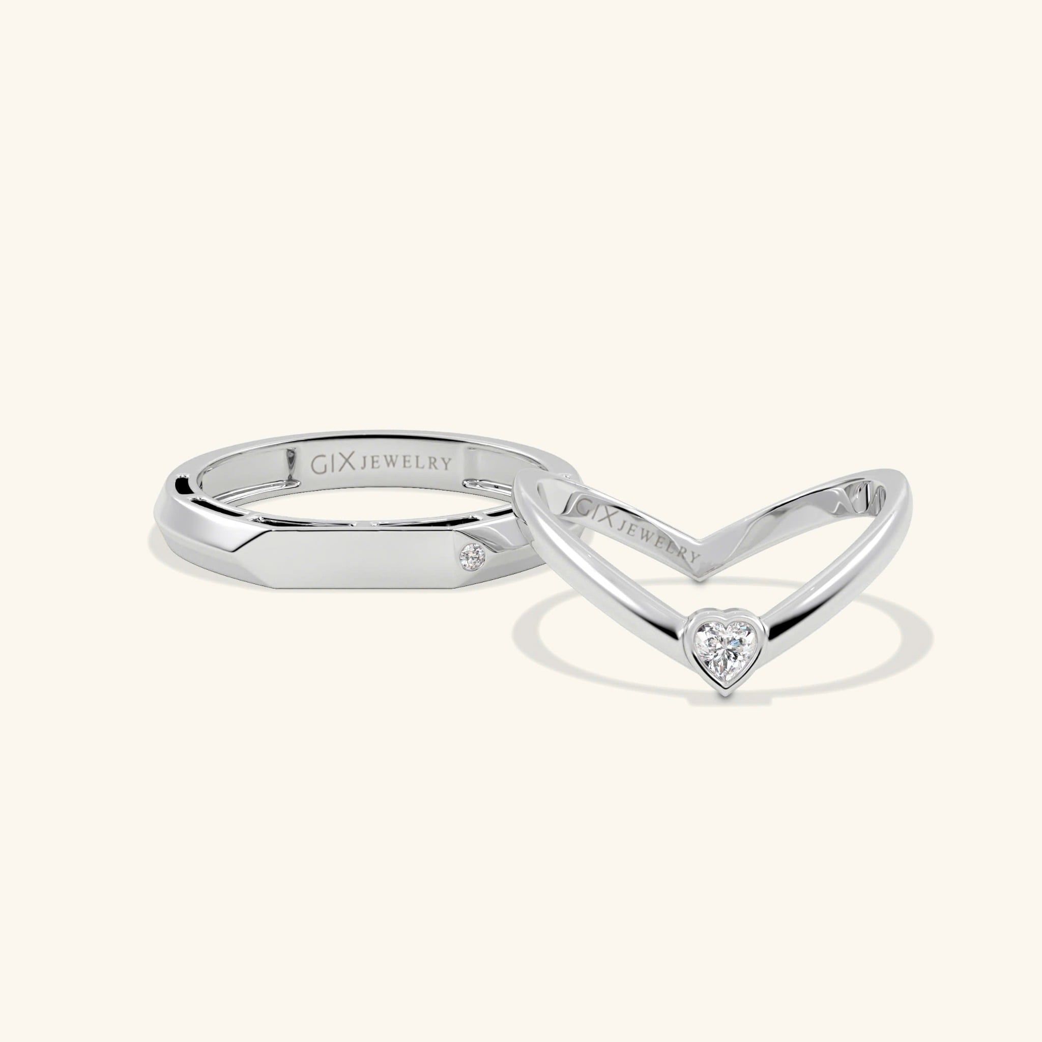  Nhẫn cặp bạc thiết kế riêng - GCR25050269 | Gix Jewel 