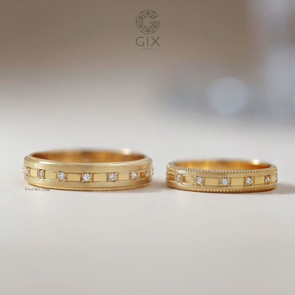  Nhẫn cặp thời trang đính đá tấm full vòng Gix - GCR25050065 