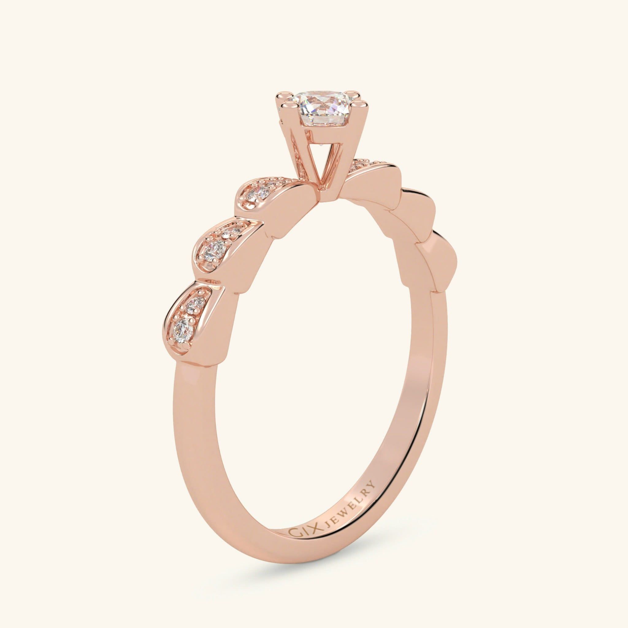  Nhẫn đính hôn bạc Camellia Kiss | Gix Jewelry 
