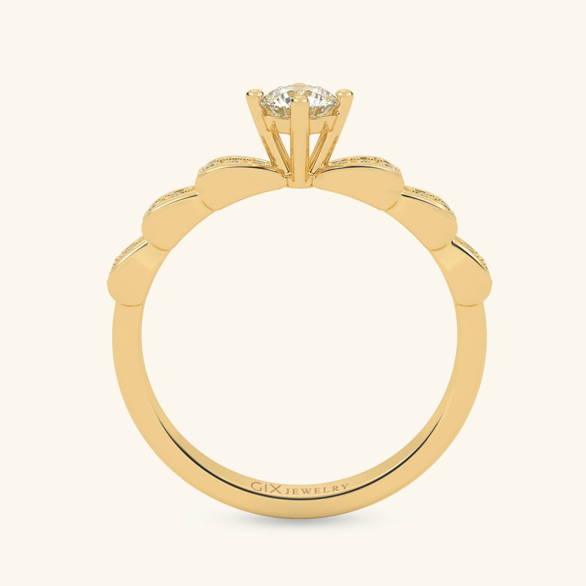  Nhẫn đính hôn vàng 10k Camellia Kiss | Gix Jewelry 