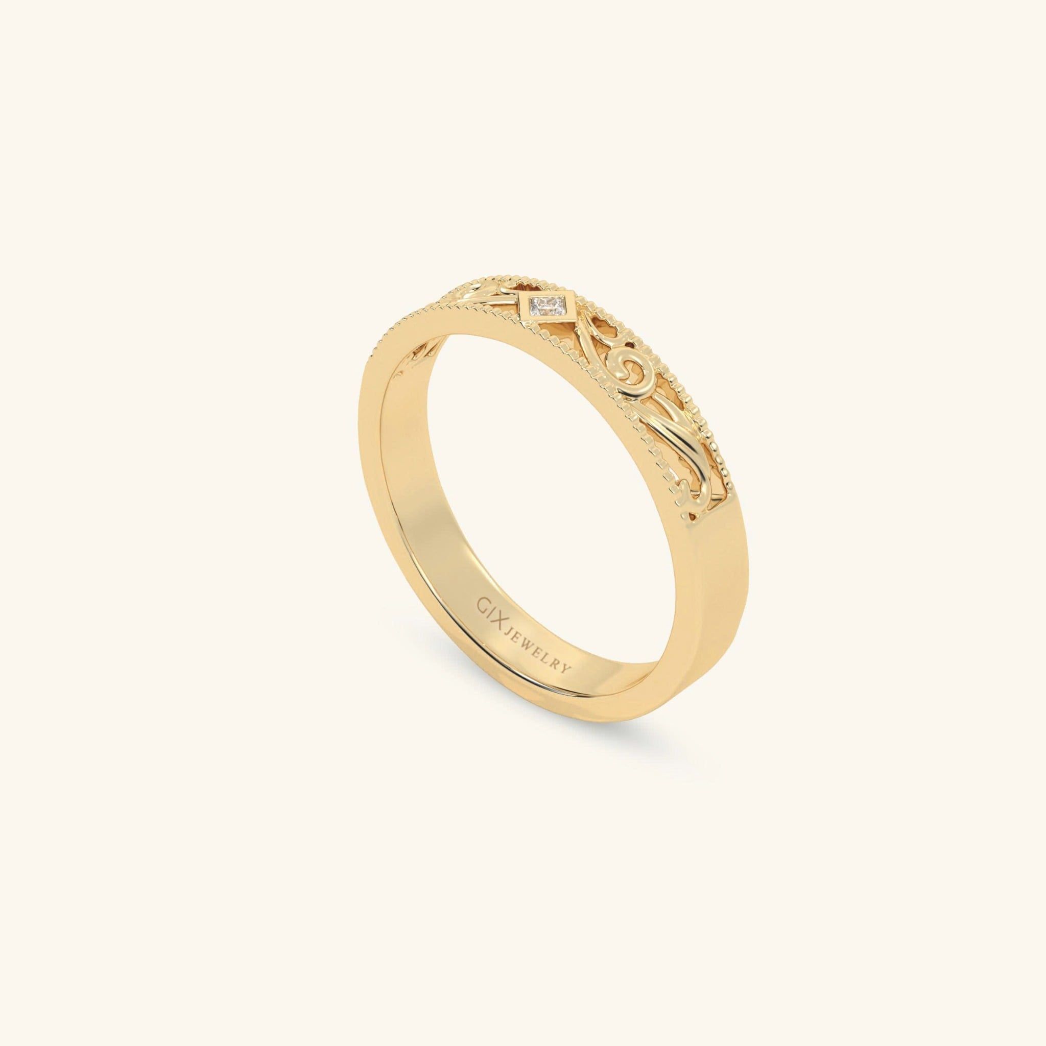  Nhẫn cưới vàng 10k thiết kế riêng - GCR25050204 | Gix Jewel 