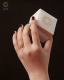  Nhẫn vàng nữ hình vương miện đính kim cương tấm | Gix Jewel 