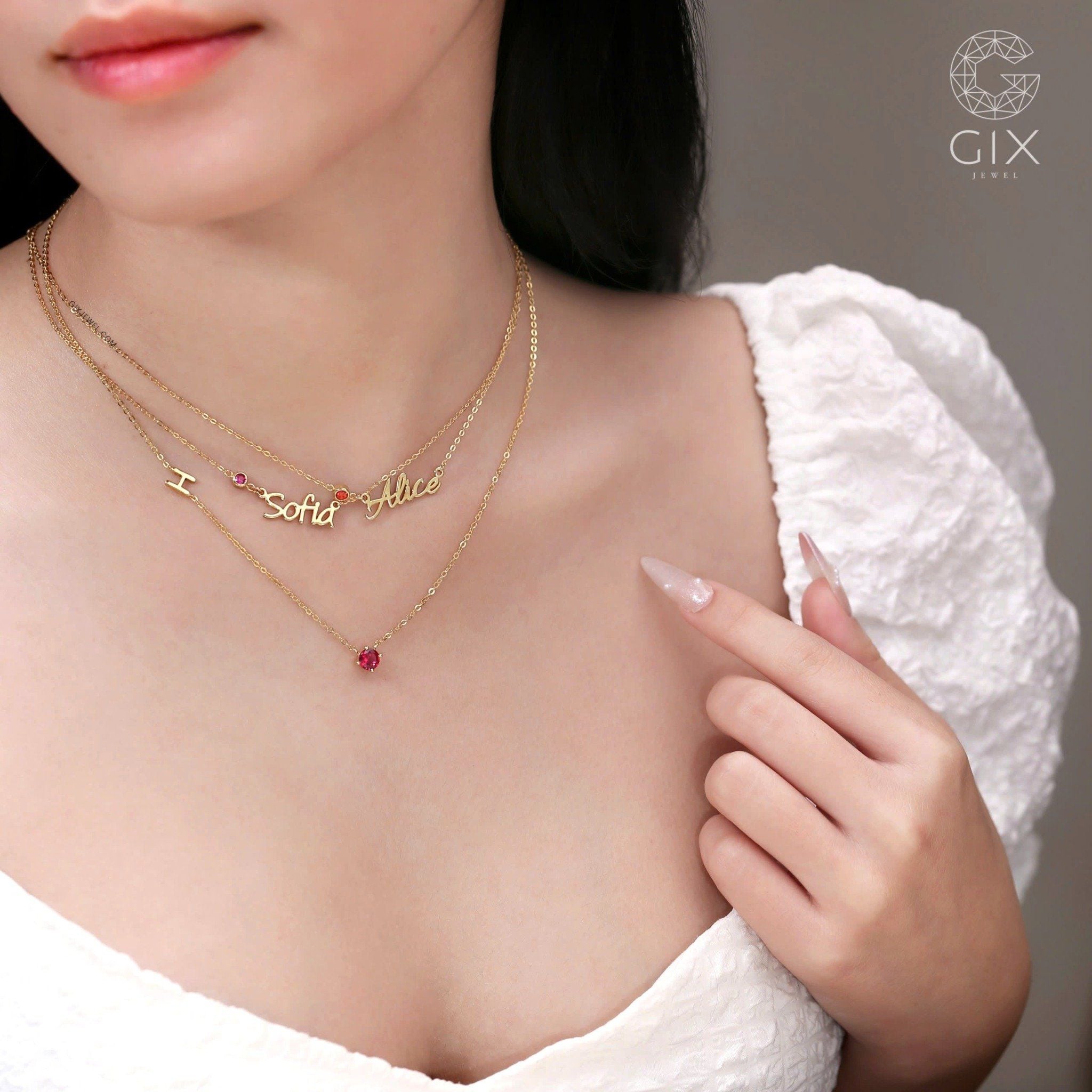  Dây chuyền đôi nam nữ bạc 925 & vàng tây 18k đẹp khắc tên | Gix Jewel 