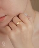  [CÓ SẴN] Nhẫn mặt tim khắc chữ vàng 14k 