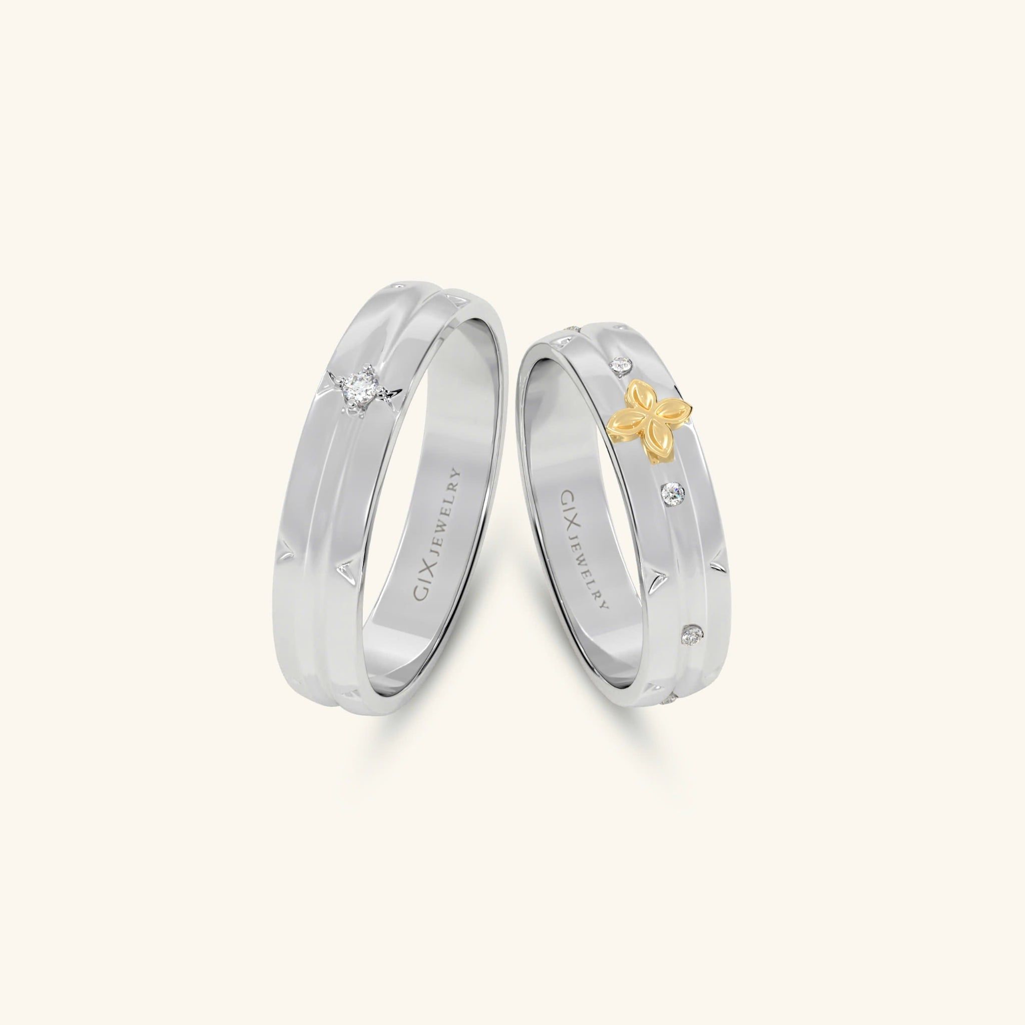  Nhẫn cưới vàng 10k thiết kế riêng - GCR25050292 | Gix Jewel 