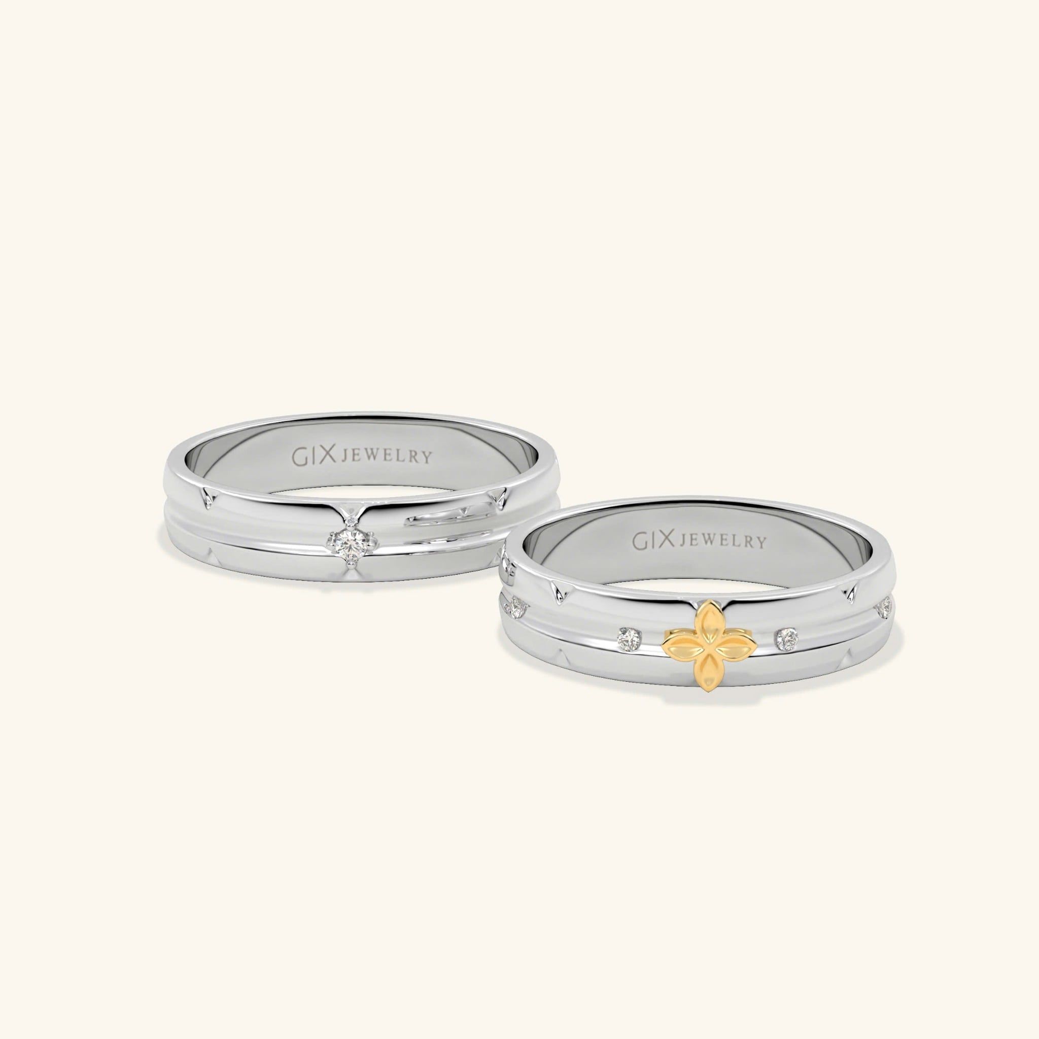  Nhẫn cưới vàng 10k thiết kế riêng - GCR25050292 | Gix Jewel 