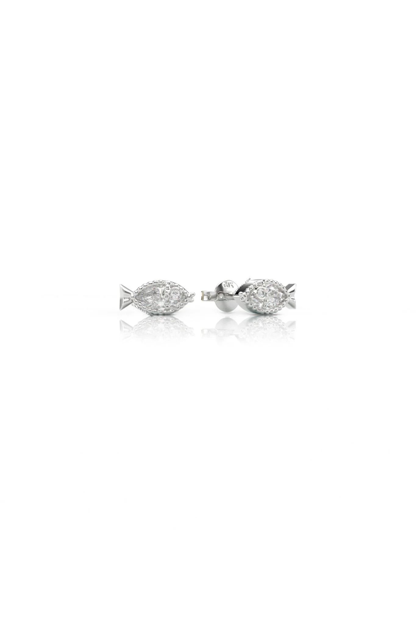  [CÓ SẴN] Bông tai moissanite hình cá vàng vàng 14k - GBT25050086 